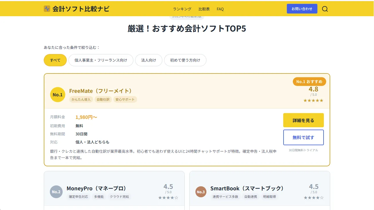 デモサイトスクリーンショット